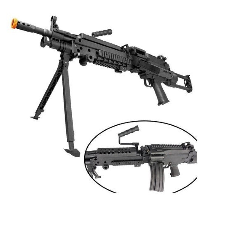 Rifle De Airsoft Aeg Support Lmg M249 Light Rossi - Imagem 10