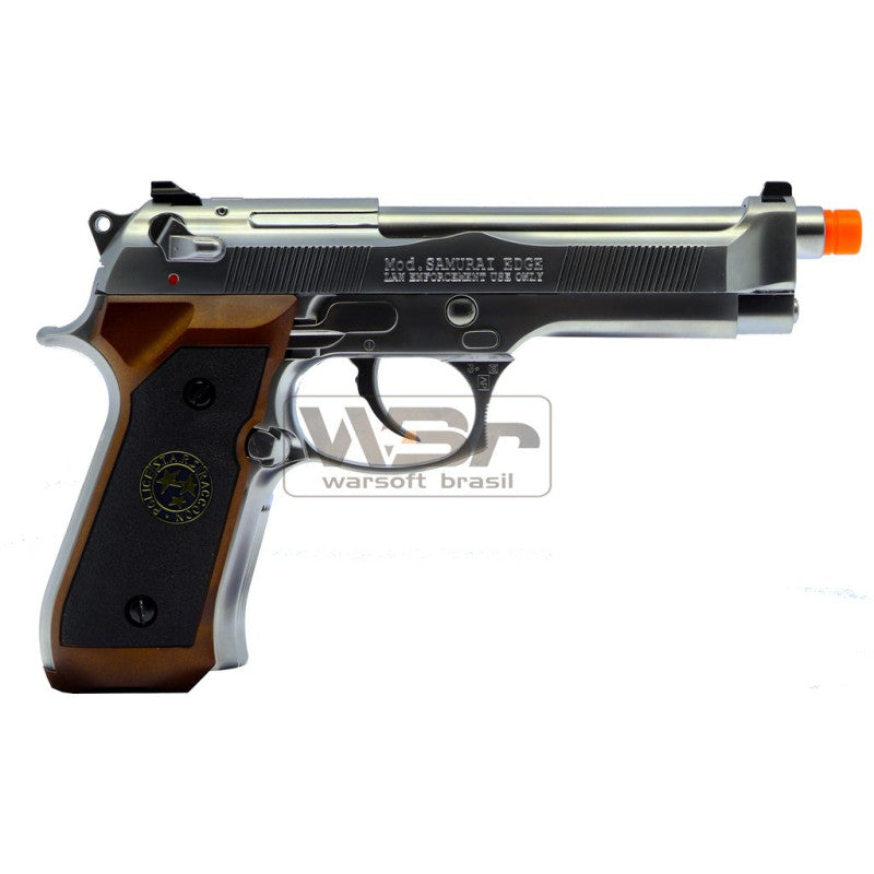 Pistola De Airsoft We M92 Biohazard Gen2 - Chrome