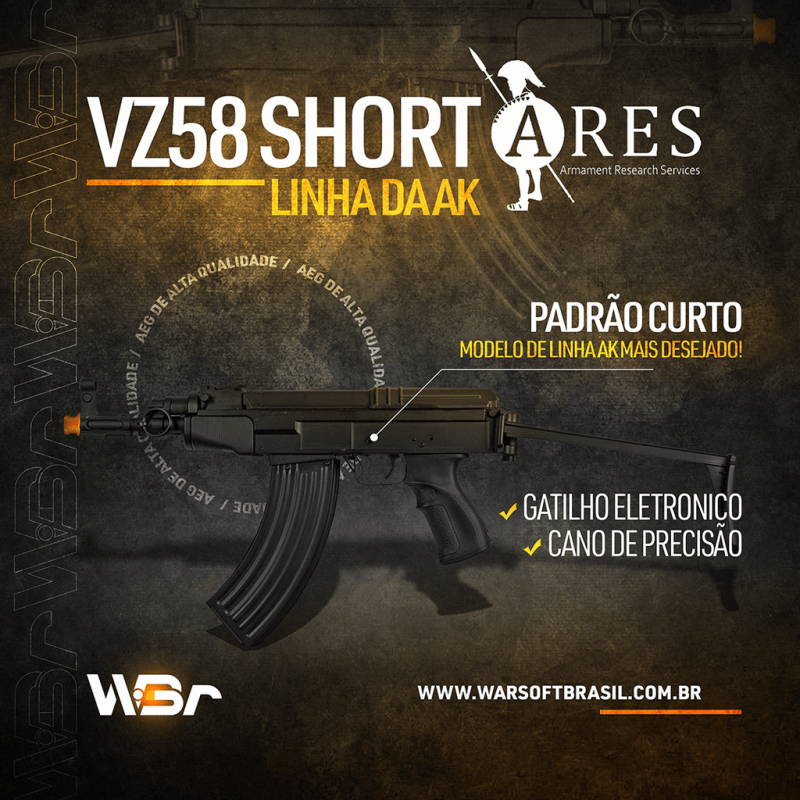 Rifle De Airsoft Ares Aeg Vz58 Short - Imagem 5