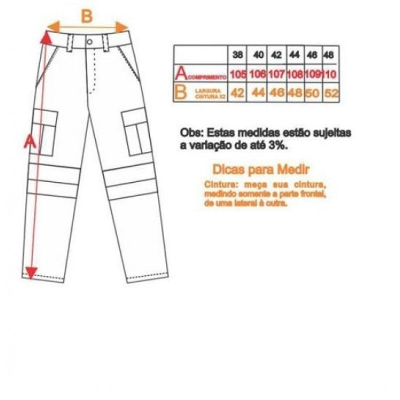 Calça Tática Combat Rip Stop 6 Bolsos Bélica - Imagem 4