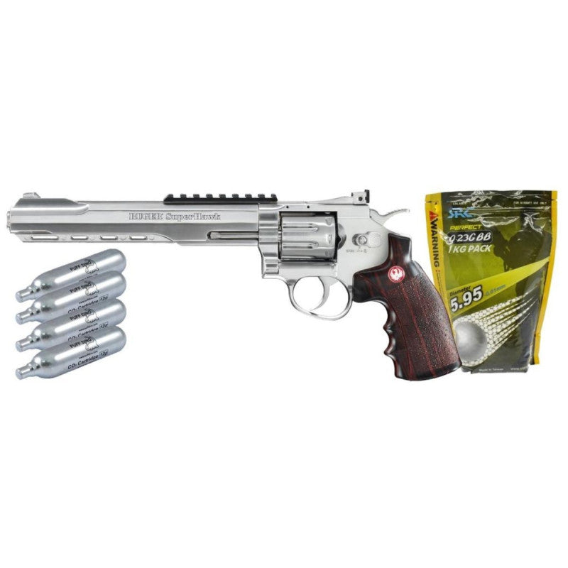 Revolver de Airsoft Co2 Umarex Hawk 8" Combo